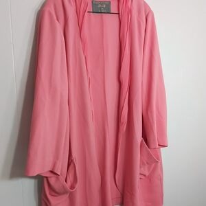 Melissa McCarthy Pink Open-Front Draped Blazer